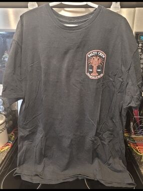 Salty Crew Black Graphic Tee with Coral Lobster Logo